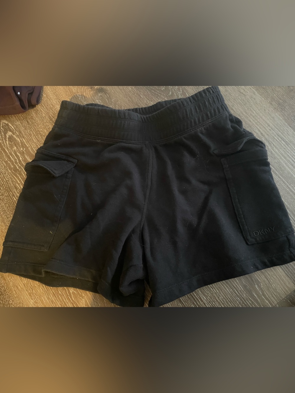 DKNY Black Women's Cargo Shorts with Elastic Waist